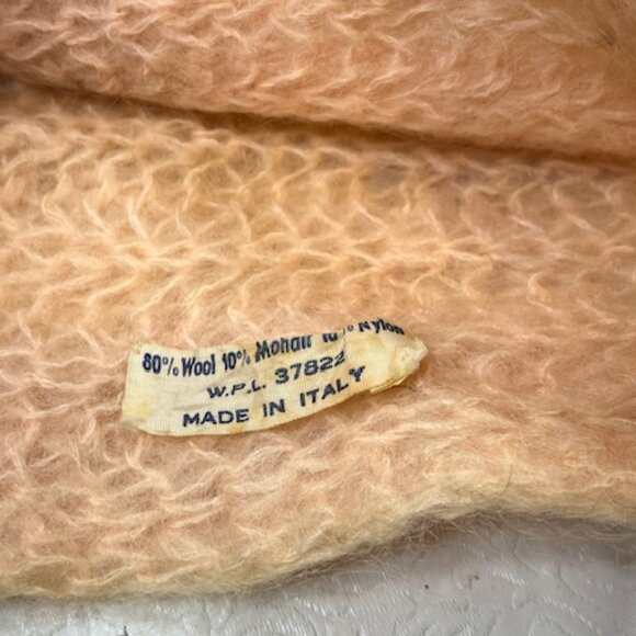 VTG Wool Woven Light Peach Colored Head Wrap Hat Made in Italy - Picture 7 of 8